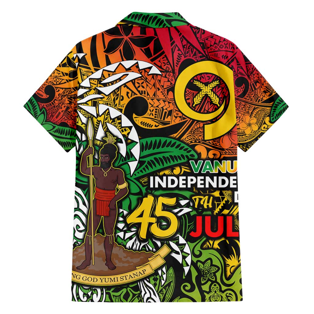 Personalized Vanuatu 45th Independence Anniversary Family Matching Puletasi and Hawaiian Shirt Melanesian Pattern Reggae - Polynesian Pride