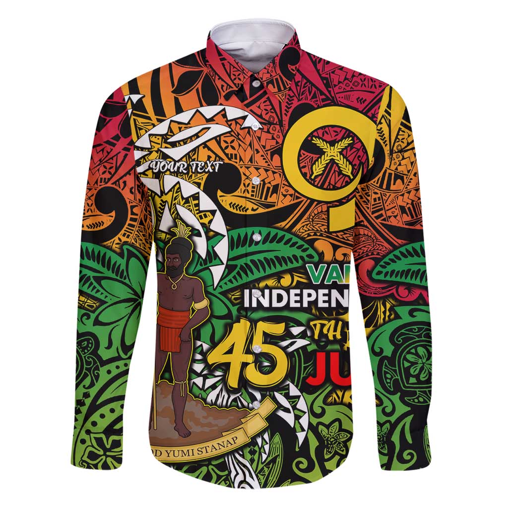 Personalized Vanuatu 45th Independence Anniversary Family Matching Puletasi and Hawaiian Shirt Melanesian Pattern Reggae - Polynesian Pride