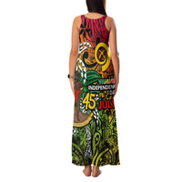 Personalized Vanuatu 45th Independence Anniversary Family Matching Tank Maxi Dress and Hawaiian Shirt Melanesian Pattern Reggae - Polynesian Pride