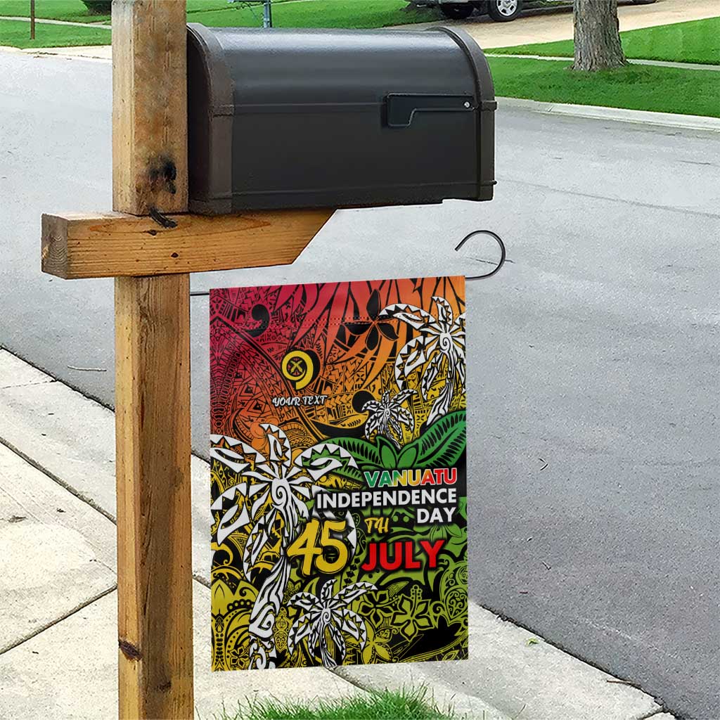 Personalized Vanuatu 45th Independence Anniversary Garden Flag Melanesian Pattern Reggae - Polynesian Pride