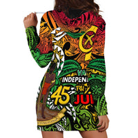 Personalized Vanuatu 45th Independence Anniversary Hoodie Dress Melanesian Pattern Reggae - Polynesian Pride