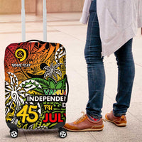 Personalized Vanuatu 45th Independence Anniversary Luggage Cover Melanesian Pattern Reggae - Polynesian Pride