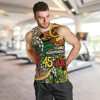 Personalized Vanuatu 45th Independence Anniversary Men Tank Top Melanesian Pattern Reggae - Polynesian Pride