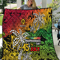 Personalized Vanuatu 45th Independence Anniversary Quilt Melanesian Pattern Reggae - Polynesian Pride
