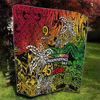 Personalized Vanuatu 45th Independence Anniversary Quilt Melanesian Pattern Reggae - Polynesian Pride