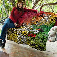 Personalized Vanuatu 45th Independence Anniversary Quilt Melanesian Pattern Reggae - Polynesian Pride