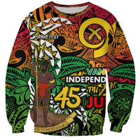 Personalized Vanuatu 45th Independence Anniversary Sweatshirt Melanesian Pattern Reggae - Polynesian Pride