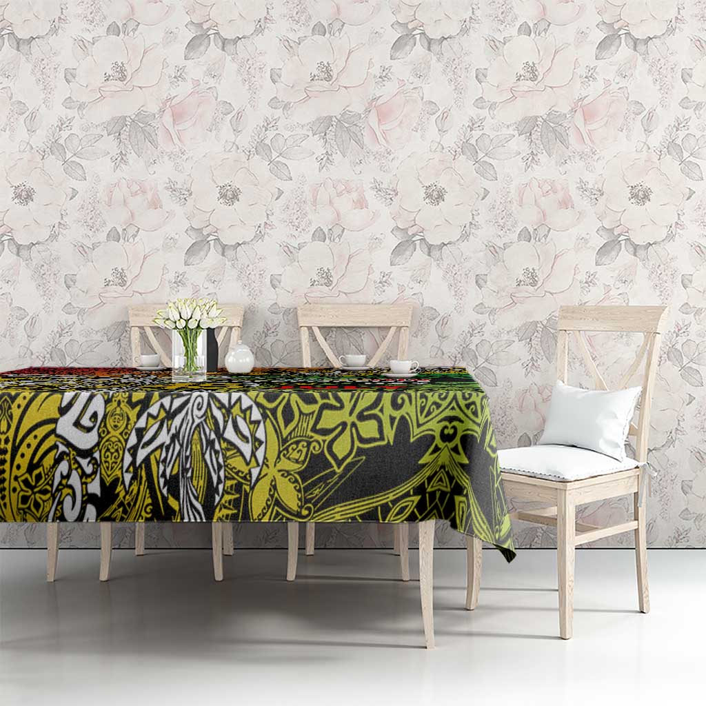 Personalized Vanuatu 45th Independence Anniversary Tablecloth Melanesian Pattern Reggae - Polynesian Pride