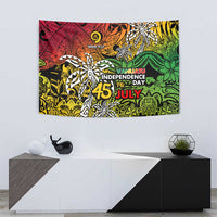 Personalized Vanuatu 45th Independence Anniversary Tapestry Melanesian Pattern Reggae - Polynesian Pride