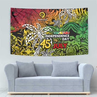 Personalized Vanuatu 45th Independence Anniversary Tapestry Melanesian Pattern Reggae - Polynesian Pride