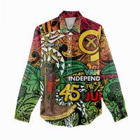 Personalized Vanuatu 45th Independence Anniversary Women Casual Shirt Melanesian Pattern Reggae - Polynesian Pride