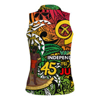 Personalized Vanuatu 45th Independence Anniversary Women Sleeveless Polo Shirt Melanesian Pattern Reggae - Polynesian Pride