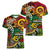 Personalized Vanuatu 45th Independence Anniversary Women V-Neck T-Shirt Melanesian Pattern Reggae - Polynesian Pride