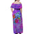 Personalized Dolphin Polynesia Off Shoulder Maxi Dress Hibiscus Tropical Wave - Purple Vibes