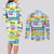 Surfing Christmas Couples Matching Long Sleeve Bodycon Dress and Long Sleeve Button Shirt Tropical Santa Let's Go Surfing DT02 - Polynesian Pride