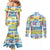 Surfing Christmas Couples Matching Mermaid Dress and Long Sleeve Button Shirt Tropical Santa Let's Go Surfing DT02 - Polynesian Pride