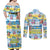 Surfing Christmas Couples Matching Off Shoulder Maxi Dress and Long Sleeve Button Shirt Tropical Santa Let's Go Surfing DT02 - Polynesian Pride