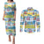 Surfing Christmas Couples Matching Puletasi Dress and Long Sleeve Button Shirt Tropical Santa Let's Go Surfing DT02 Art - Polynesian Pride