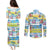 Surfing Christmas Couples Matching Puletasi Dress and Long Sleeve Button Shirt Tropical Santa Let's Go Surfing DT02 - Polynesian Pride