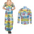 Surfing Christmas Couples Matching Summer Maxi Dress and Long Sleeve Button Shirt Tropical Santa Let's Go Surfing DT02 - Polynesian Pride