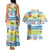 Surfing Christmas Couples Matching Tank Maxi Dress and Hawaiian Shirt Tropical Santa Let's Go Surfing DT02 - Polynesian Pride