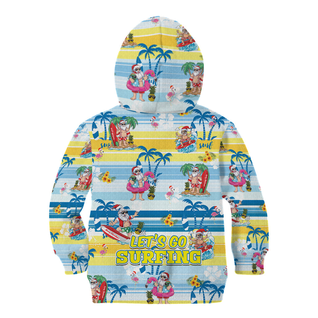 Surfing Christmas Kid Hoodie Tropical Santa Let's Go Surfing DT02 - Polynesian Pride