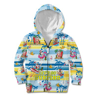 Surfing Christmas Kid Hoodie Tropical Santa Let's Go Surfing DT02 Zip Hoodie Art - Polynesian Pride