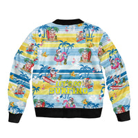 Surfing Christmas Sleeve Zip Bomber Jacket Tropical Santa Let's Go Surfing DT02 - Polynesian Pride