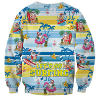 Surfing Christmas Sweatshirt Tropical Santa Let's Go Surfing DT02 - Polynesian Pride