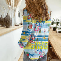Surfing Christmas Women Casual Shirt Tropical Santa Let's Go Surfing DT02 - Polynesian Pride