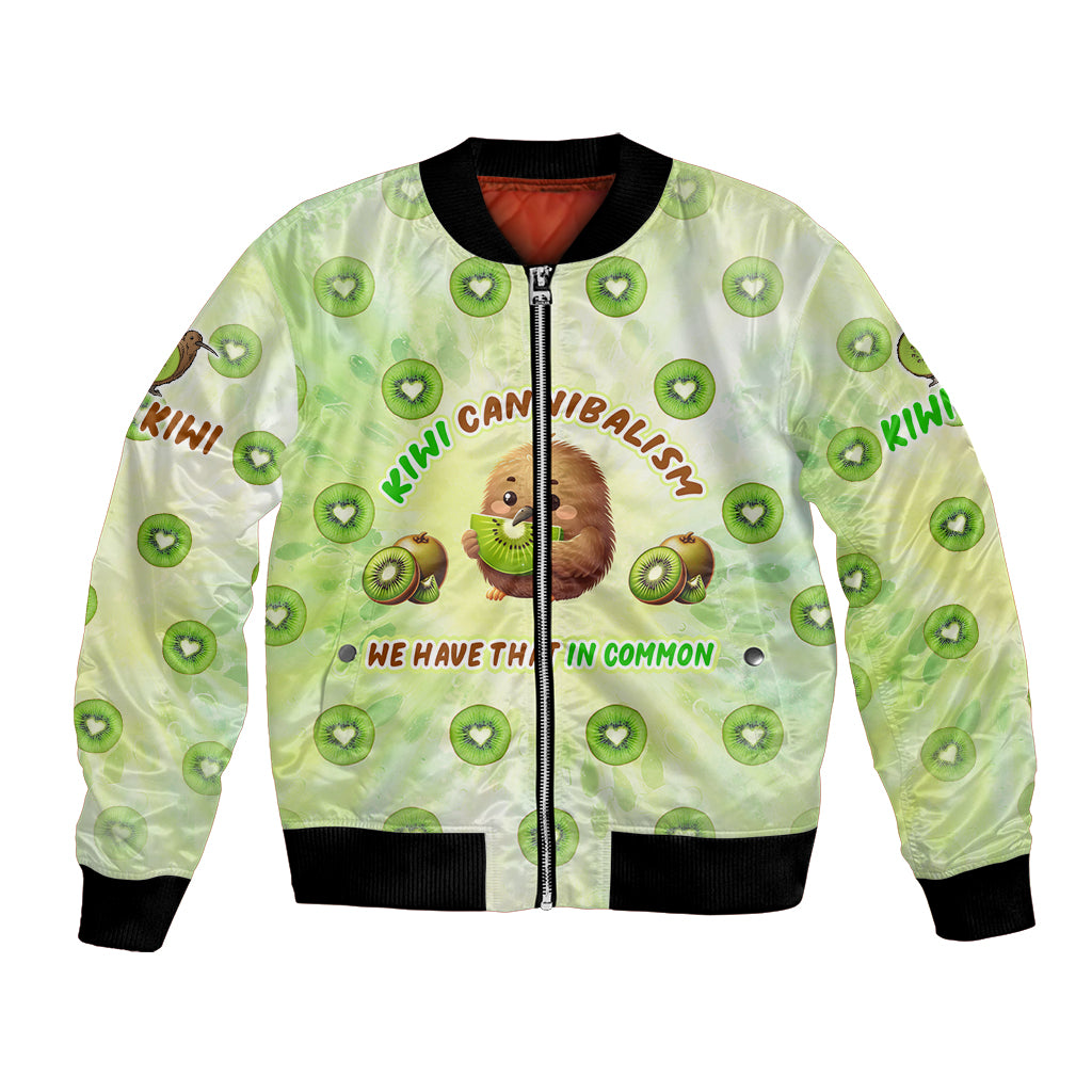 Kiwi Cannibalism Bomber Jacket New Zealand Kiwi Cute Bird Funny DT02 Unisex Green - Polynesian Pride