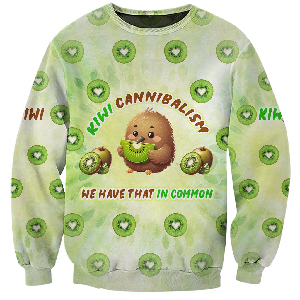 Kiwi Cannibalism Sweatshirt New Zealand Kiwi Cute Bird Funny DT02 Unisex Green - Polynesian Pride