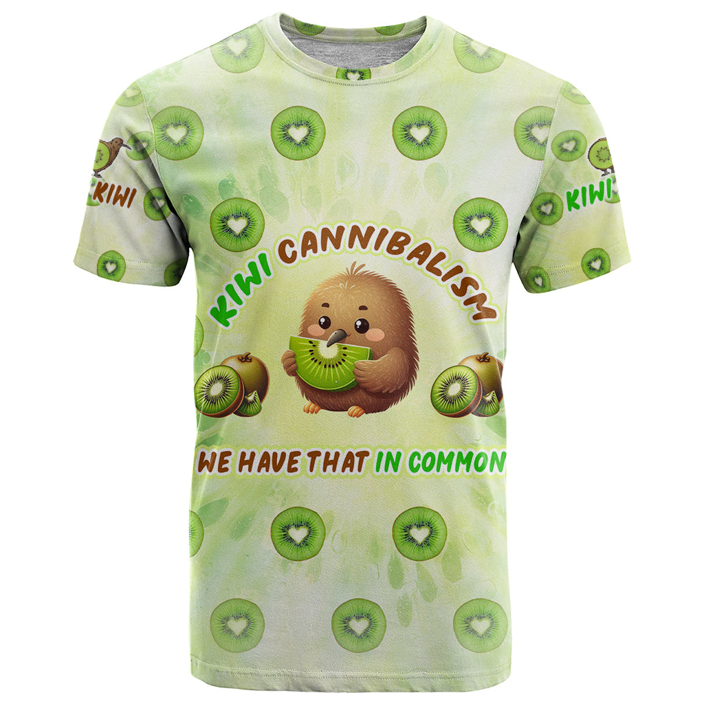 Kiwi Cannibalism T Shirt New Zealand Kiwi Cute Bird Funny DT02 Green - Polynesian Pride