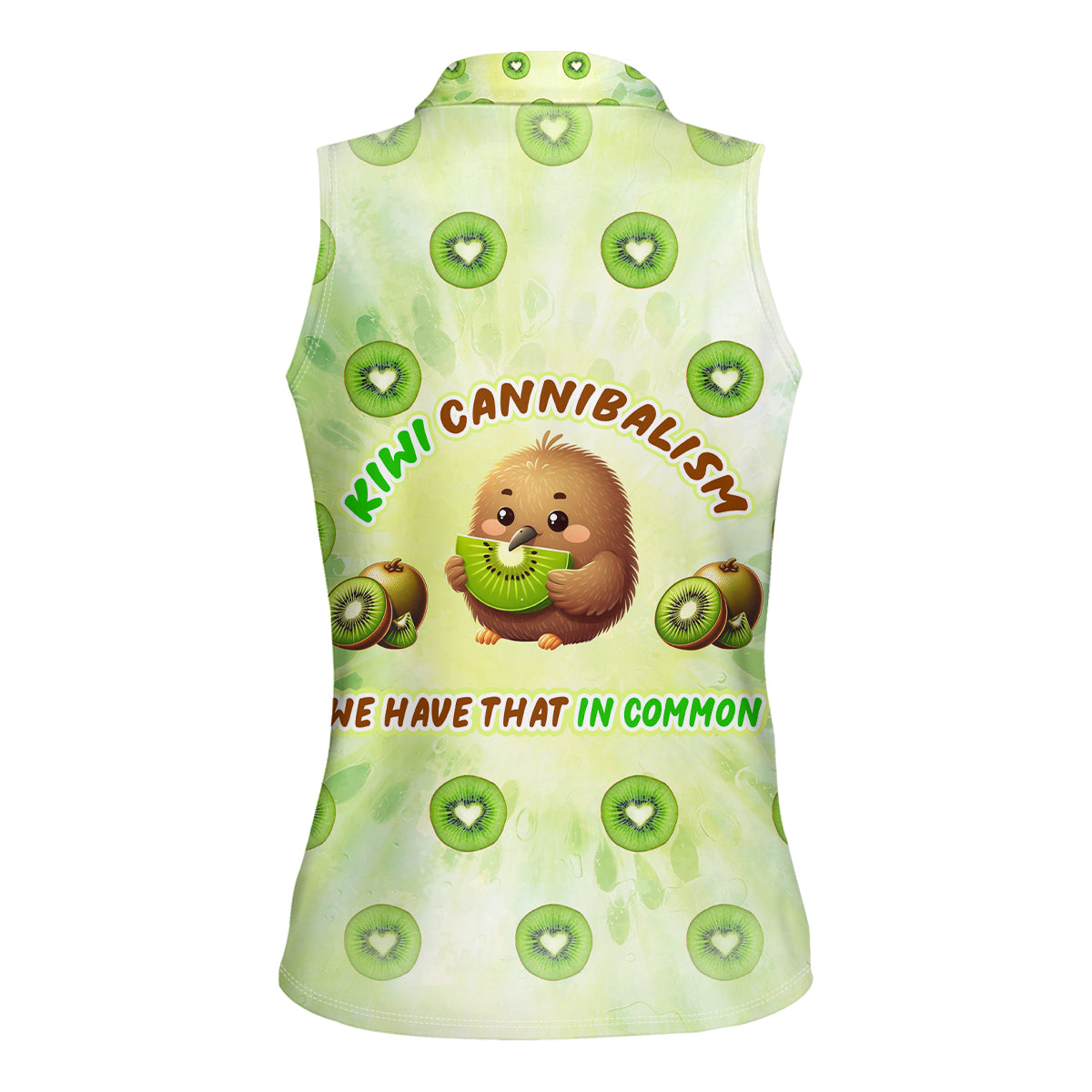 Kiwi Cannibalism Women Sleeveless Polo Shirt New Zealand Kiwi Cute Bird Funny