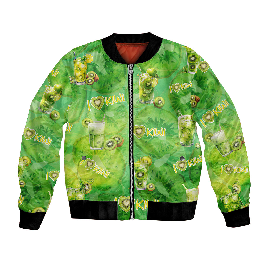 I Love Kiwi Bomber Jacket New Zealand Kiwi Fruit Summer Cocktail