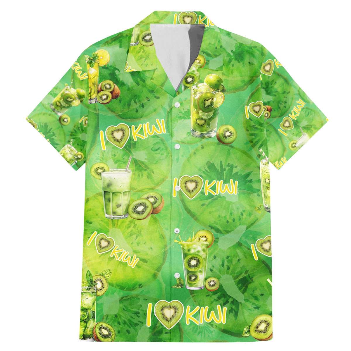 I Love Kiwi Family Matching Mermaid Dress and Hawaiian Shirt New Zealand Kiwi Fruit Summer Cocktail