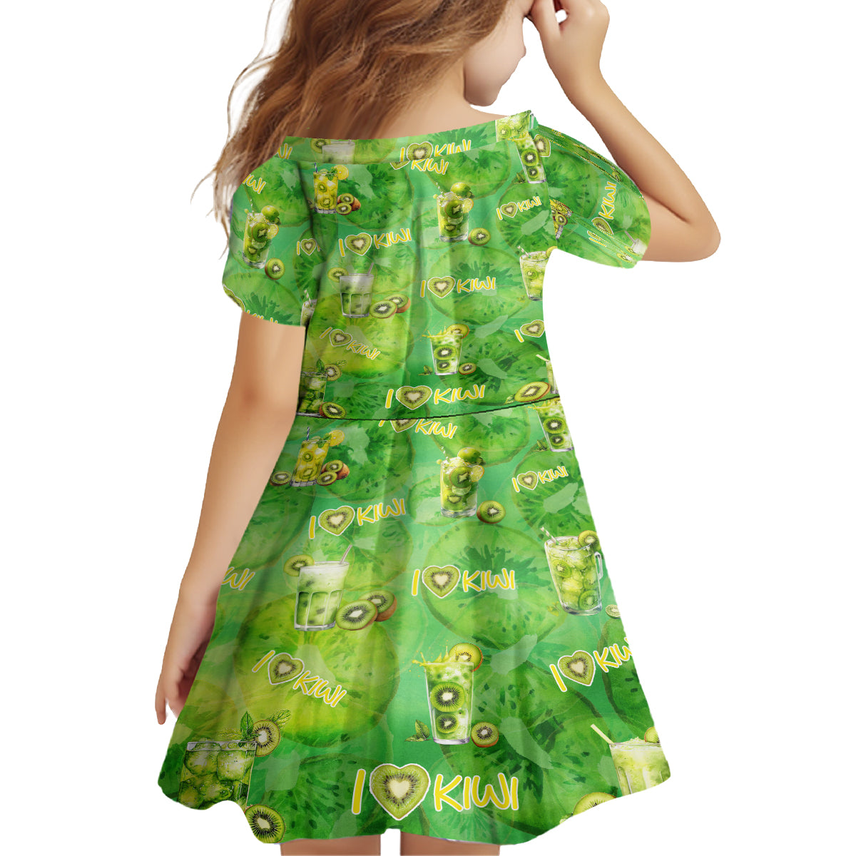 I Love Kiwi Family Matching Off The Shoulder Long Sleeve Dress and Hawaiian Shirt New Zealand Kiwi Fruit Summer Cocktail DT02 - Polynesian Pride