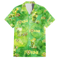 I Love Kiwi Family Matching Off The Shoulder Long Sleeve Dress and Hawaiian Shirt New Zealand Kiwi Fruit Summer Cocktail DT02 Dad's Shirt - Short Sleeve Green - Polynesian Pride
