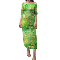 I Love Kiwi Family Matching Puletasi and Hawaiian Shirt New Zealand Kiwi Fruit Summer Cocktail