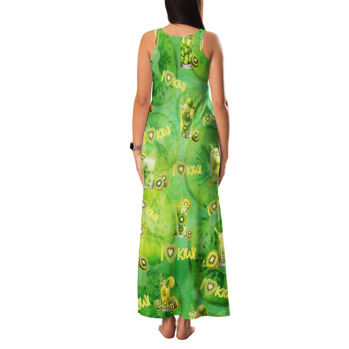 I Love Kiwi Family Matching Tank Maxi Dress and Hawaiian Shirt New Zealand Kiwi Fruit Summer Cocktail