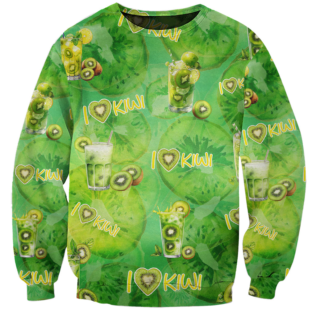 I Love Kiwi Sweatshirt New Zealand Kiwi Fruit Summer Cocktail