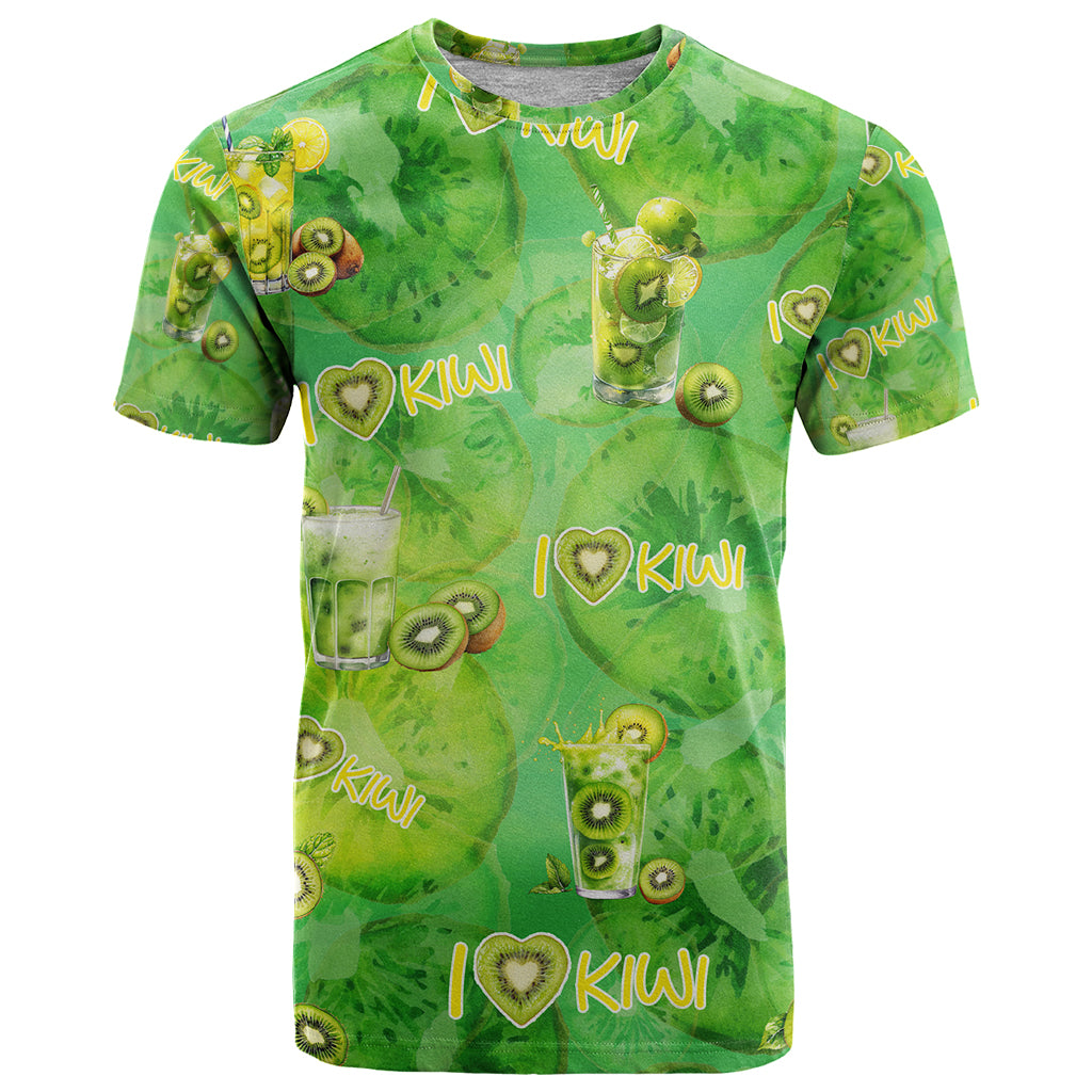 I Love Kiwi T Shirt New Zealand Kiwi Fruit Summer Cocktail DT02 Green - Polynesian Pride