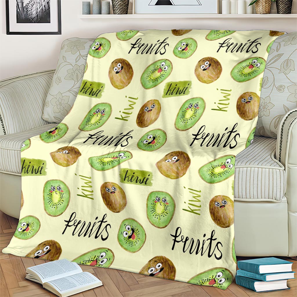Kiwi Cute Humorous Blanket New Zealand Fruit