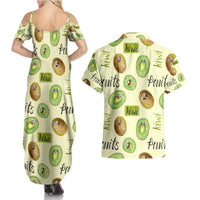 Kiwi Cute Humorous Couples Matching Summer Maxi Dress and Hawaiian Shirt New Zealand Fruit
