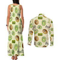 Kiwi Cute Humorous Couples Matching Tank Maxi Dress and Long Sleeve Button Shirt New Zealand Fruit