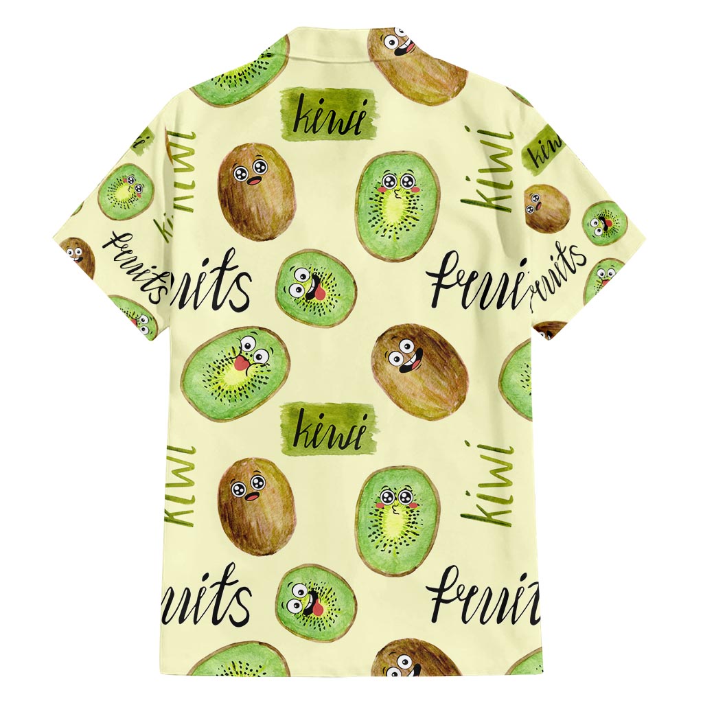 Kiwi Cute Humorous Family Matching Off Shoulder Short Dress and Hawaiian Shirt New Zealand Fruit DT02 - Polynesian Pride