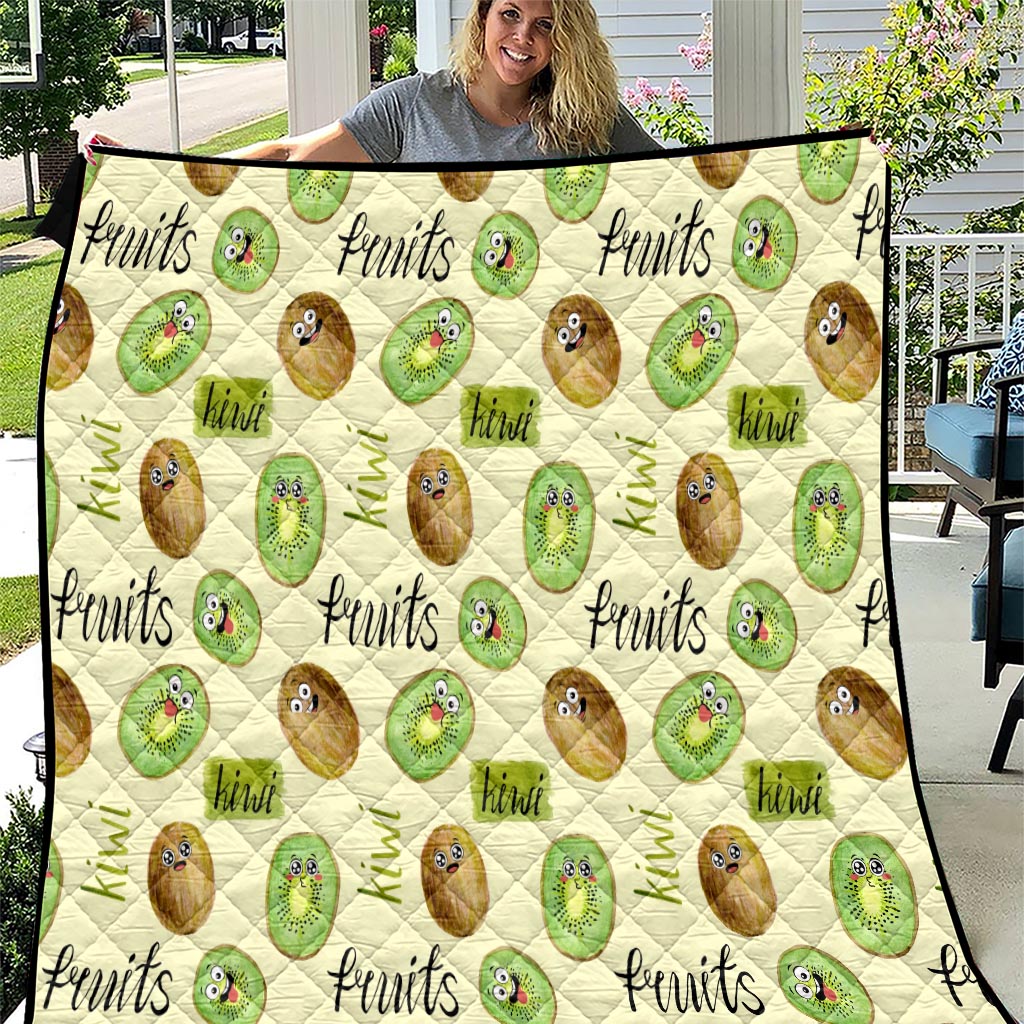 Kiwi Cute Humorous Quilt New Zealand Fruit DT02 Yellow - Polynesian Pride