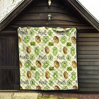 Kiwi Cute Humorous Quilt New Zealand Fruit