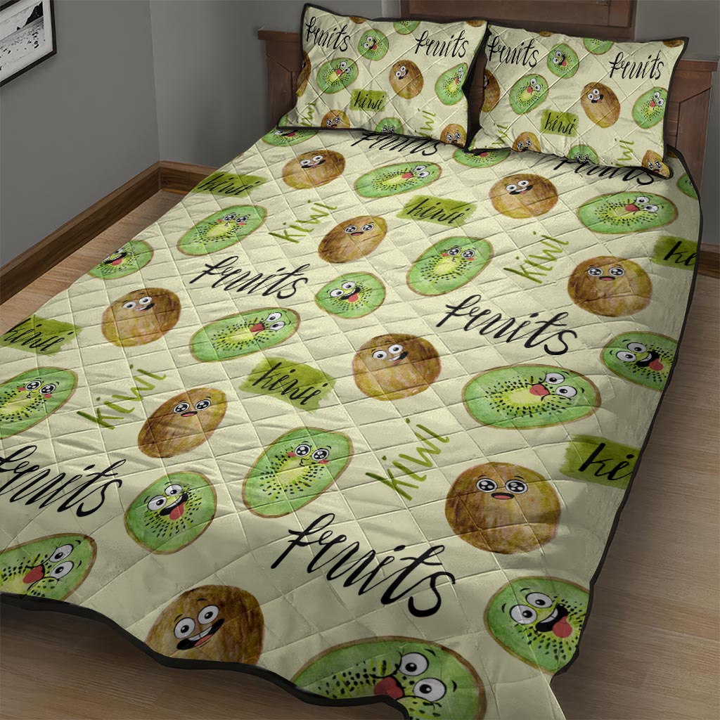 Kiwi Cute Humorous Quilt Bed Set New Zealand Fruit