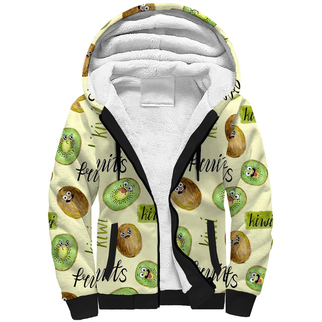 Kiwi Cute Humorous Sherpa Hoodie New Zealand Fruit